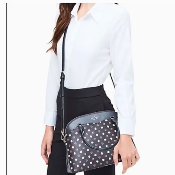 Kate Spade Payton Dome Medium Purse : Navy Dot - Picture 6 of 7